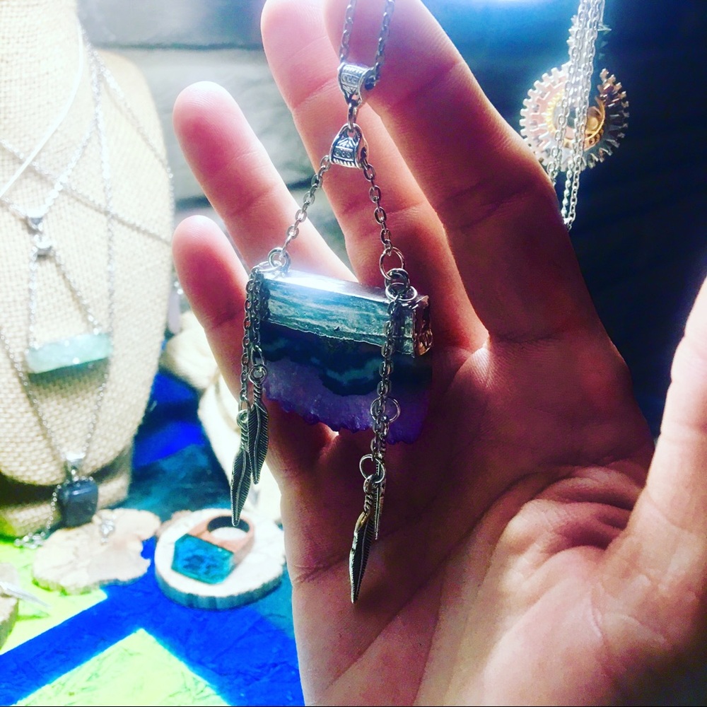 Boho amethyst necklace